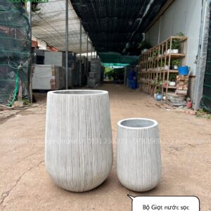 CHẬU XI MĂNG – ĐÁ MÀI BỘ GIỌT NƯỚC SỌC ĐỨNG